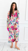 Feathered Mosaic Italian Long Dress-200 dresses/jumpsuits/rompers-CLEAR S-Coastal Bloom Boutique, find the trendiest versions of the popular styles and looks Located in Indialantic, FL