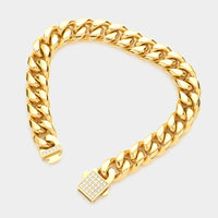 Bold Gold Luxe Bracelet-230 Jewelry-NYW-Coastal Bloom Boutique, find the trendiest versions of the popular styles and looks Located in Indialantic, FL