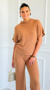 The Art of Staying In Set - Deep Camel-210 Loungewear/Sets-Zenana-Coastal Bloom Boutique, find the trendiest versions of the popular styles and looks Located in Indialantic, FL