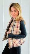 Plaid Printed Padded Vest-vest-Jodifl-Coastal Bloom Boutique, find the trendiest versions of the popular styles and looks Located in Indialantic, FL
