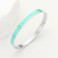 Stainless Steel Timeless Hour Hinged Bracelet - Turquoise-230 Jewelry-NYW/CHASING BANDITS-Coastal Bloom Boutique, find the trendiest versions of the popular styles and looks Located in Indialantic, FL