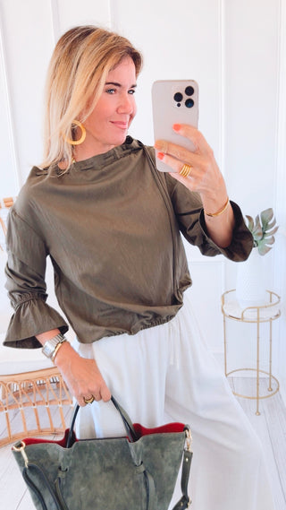 Where Quiet Elegance Takes Shape Top - Dark Olive