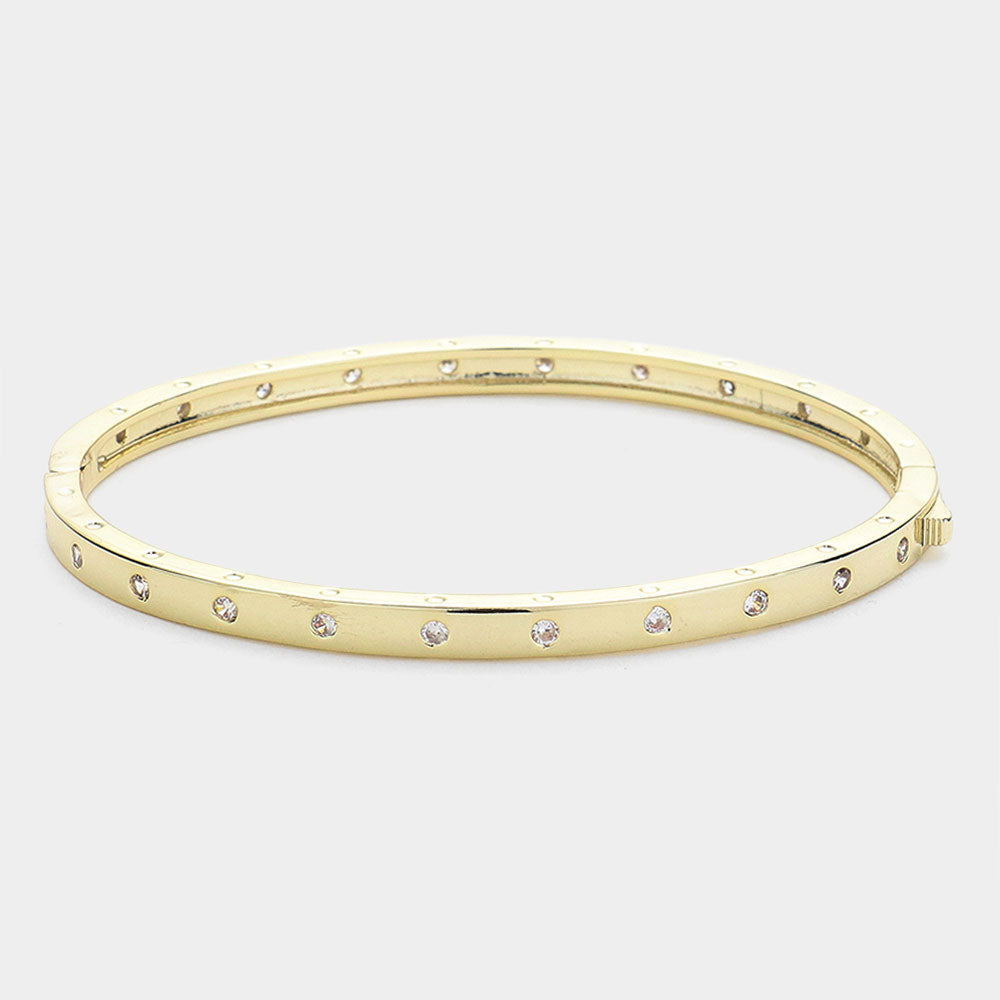 CZ Station Bangle Bracelet-230 Jewelry-NYW-Coastal Bloom Boutique, find the trendiest versions of the popular styles and looks Located in Indialantic, FL