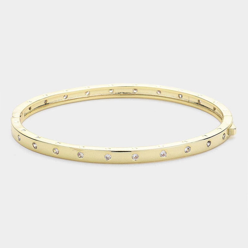 CZ Station Bangle Bracelet-230 Jewelry-NYW-Coastal Bloom Boutique, find the trendiest versions of the popular styles and looks Located in Indialantic, FL