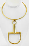 Chunky Mega Horsebit Necklace - Gold-230 Jewelry-YOCHI-Coastal Bloom Boutique, find the trendiest versions of the popular styles and looks Located in Indialantic, FL