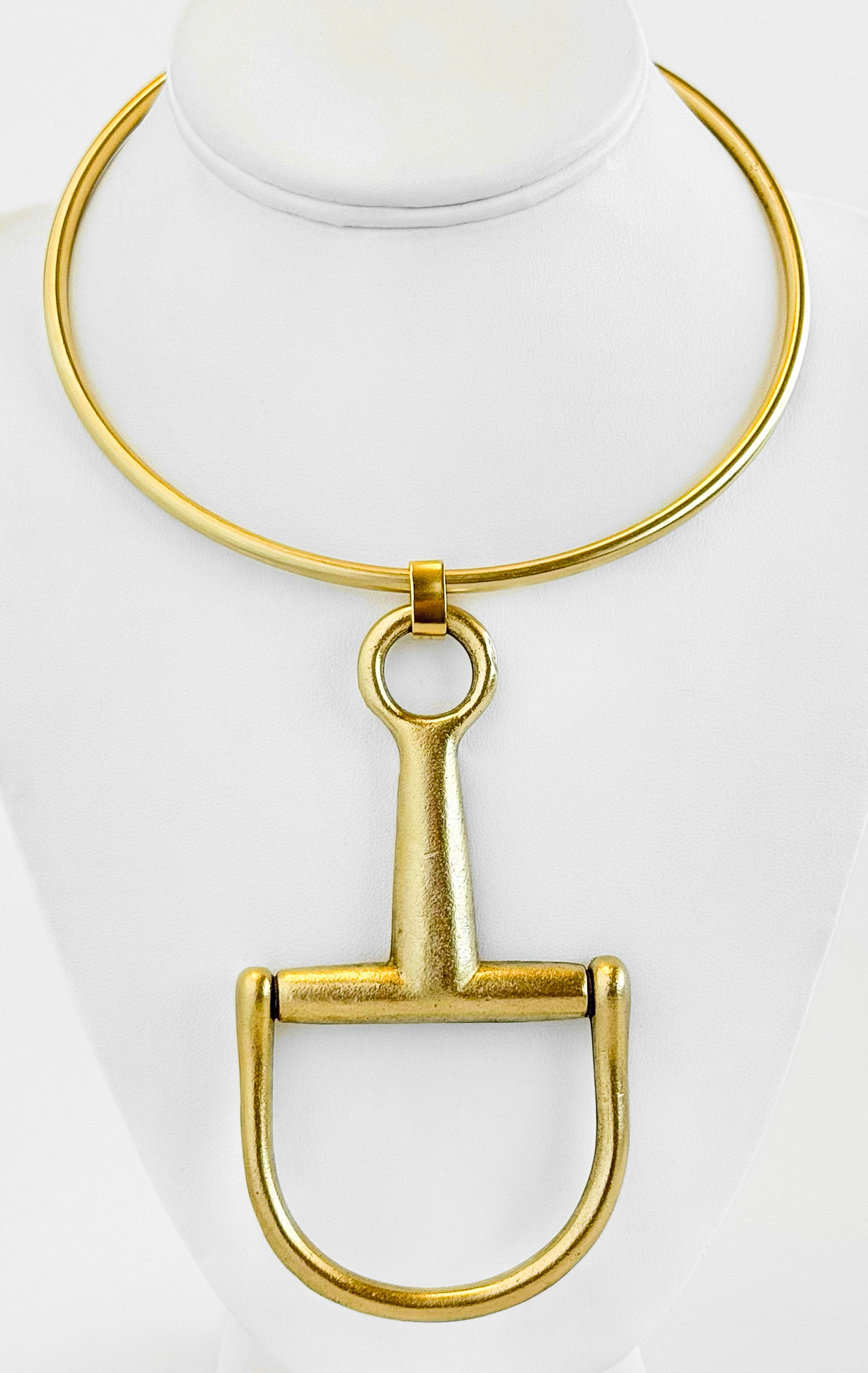 Chunky Mega Horsebit Necklace - Gold-230 Jewelry-YOCHI-Coastal Bloom Boutique, find the trendiest versions of the popular styles and looks Located in Indialantic, FL