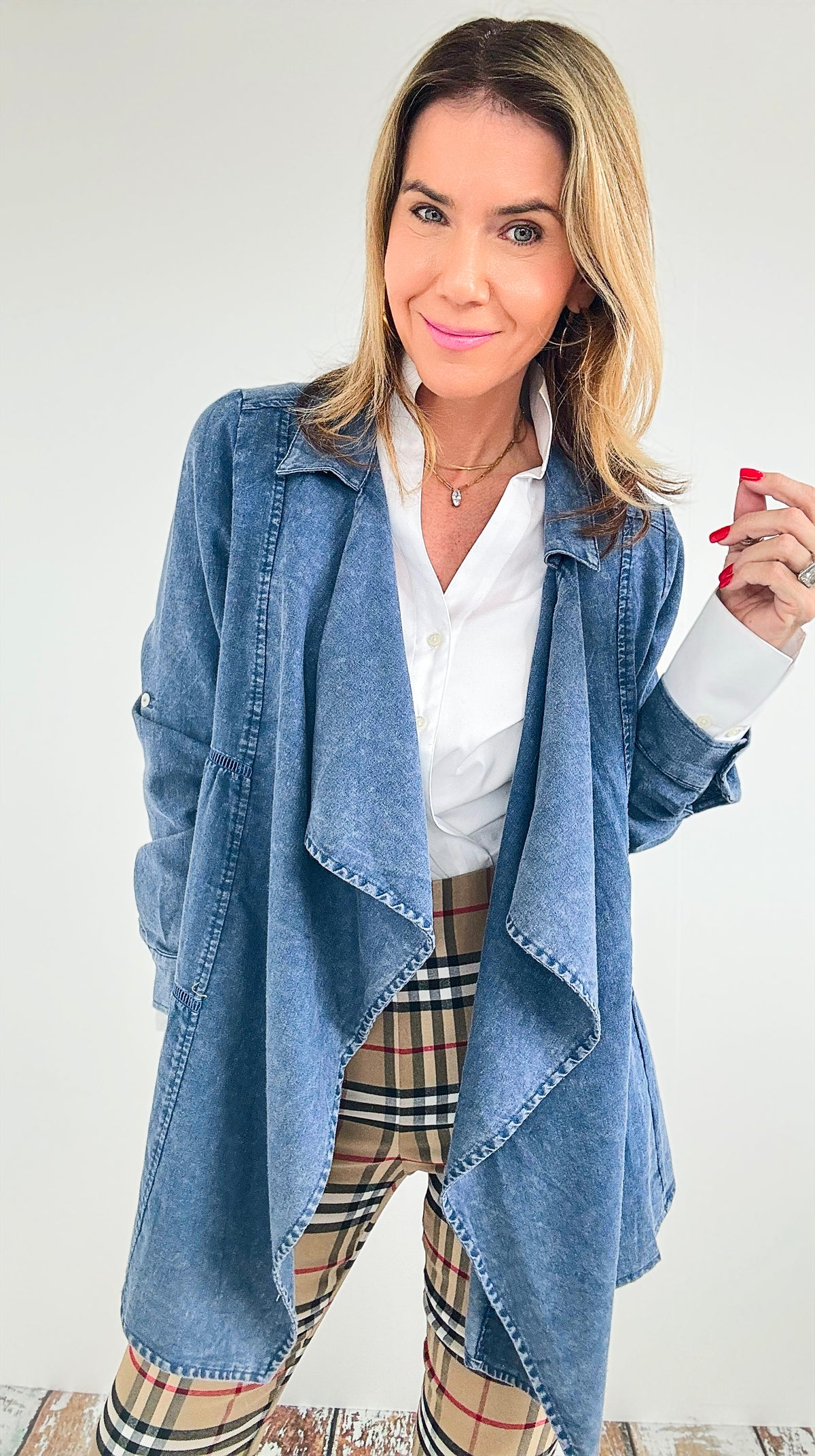 Washed Denim Cardigan-150 Cardigans/Layers-oddi-Coastal Bloom Boutique, find the trendiest versions of the popular styles and looks Located in Indialantic, FL