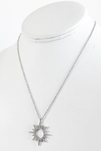 Micropave Sun Necklace-230 Jewelry-BbLila-Coastal Bloom Boutique, find the trendiest versions of the popular styles and looks Located in Indialantic, FL