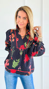 Textured Tropic Top-110 Long Sleeve Tops-Umgee-Coastal Bloom Boutique, find the trendiest versions of the popular styles and looks Located in Indialantic, FL
