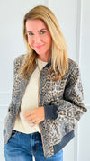Trendy Zip-Up Leopard Bomber Jacket-160 Jackets-Fate Inc-Coastal Bloom Boutique, find the trendiest versions of the popular styles and looks Located in Indialantic, FL