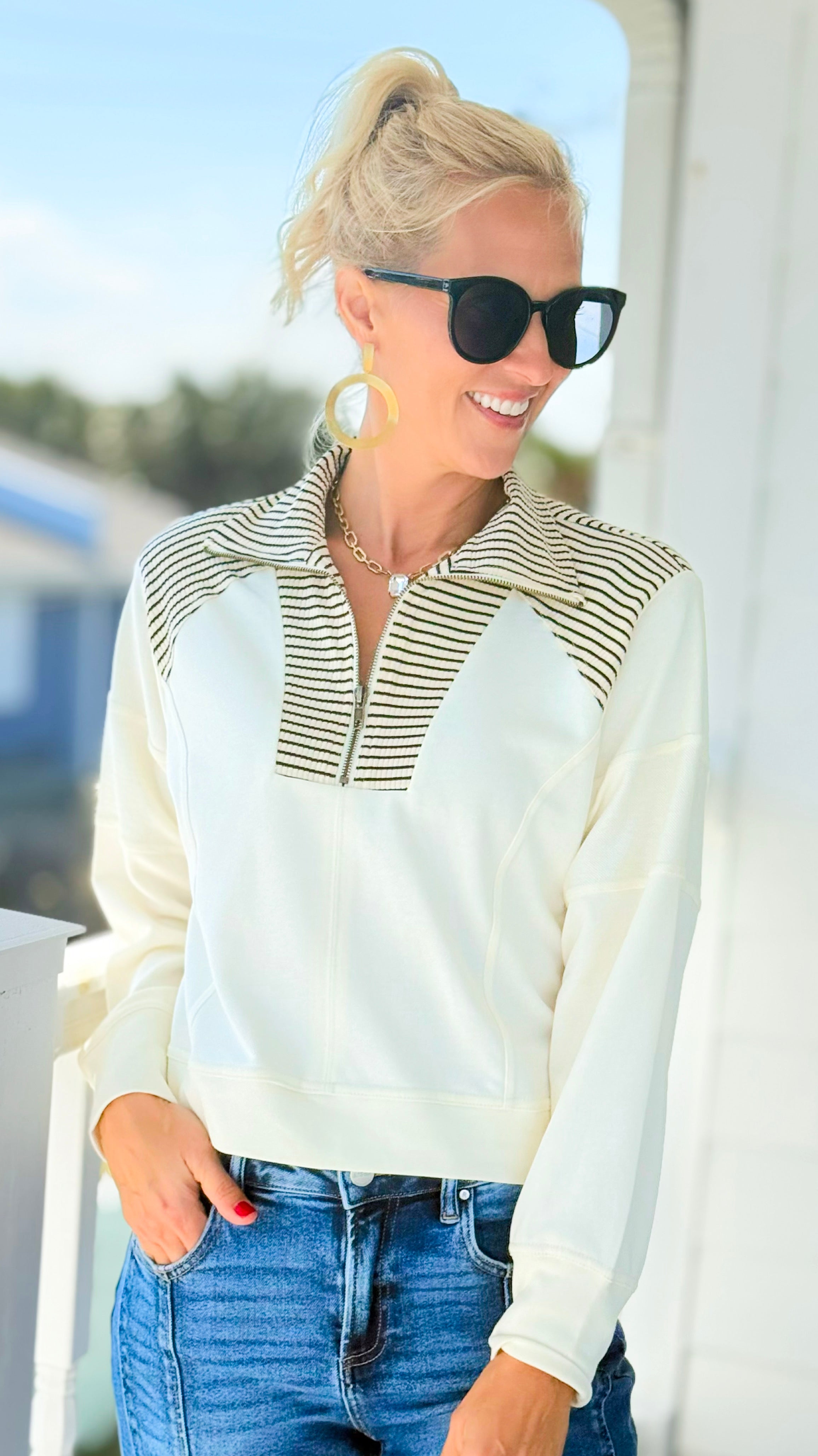 Varsity Touch Half Zip Sweatshirt