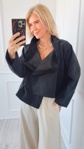 Chic Italian Kaleidoscope Jacket- Black
