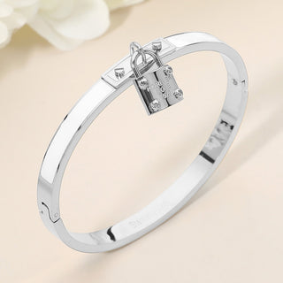 "Forever Love" Lock Charm Bracelet - White
