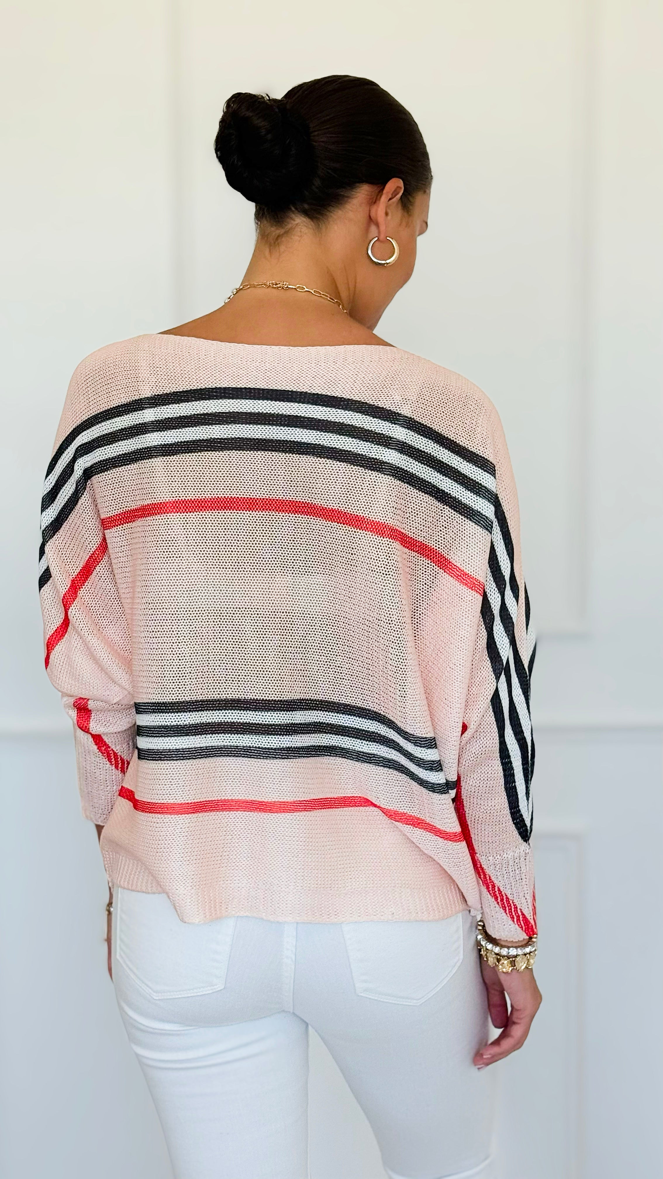 Iconic Striped Italian St Tropez Knit-140 Sweaters-SORPRESA-Coastal Bloom Boutique, find the trendiest versions of the popular styles and looks Located in Indialantic, FL