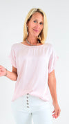 Satin Whisper Short Sleeve Top-110 Short Sleeve Tops-V6-Coastal Bloom Boutique, find the trendiest versions of the popular styles and looks Located in Indialantic, FL