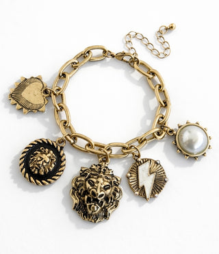 Multi-Charm Anchor Link Bracelet