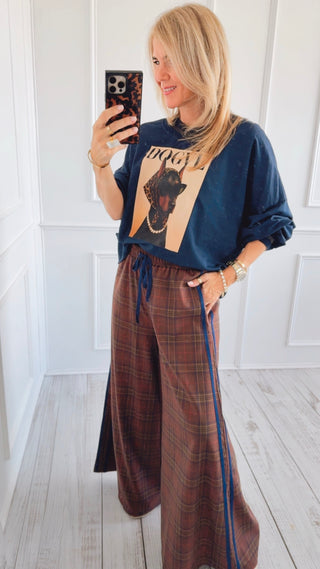 On Track Varsity Plaid Italian Pant- Heritage