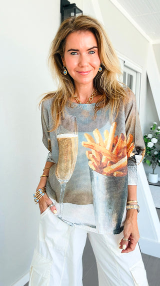 Bubbles & Fries Italian St Tropez Knit