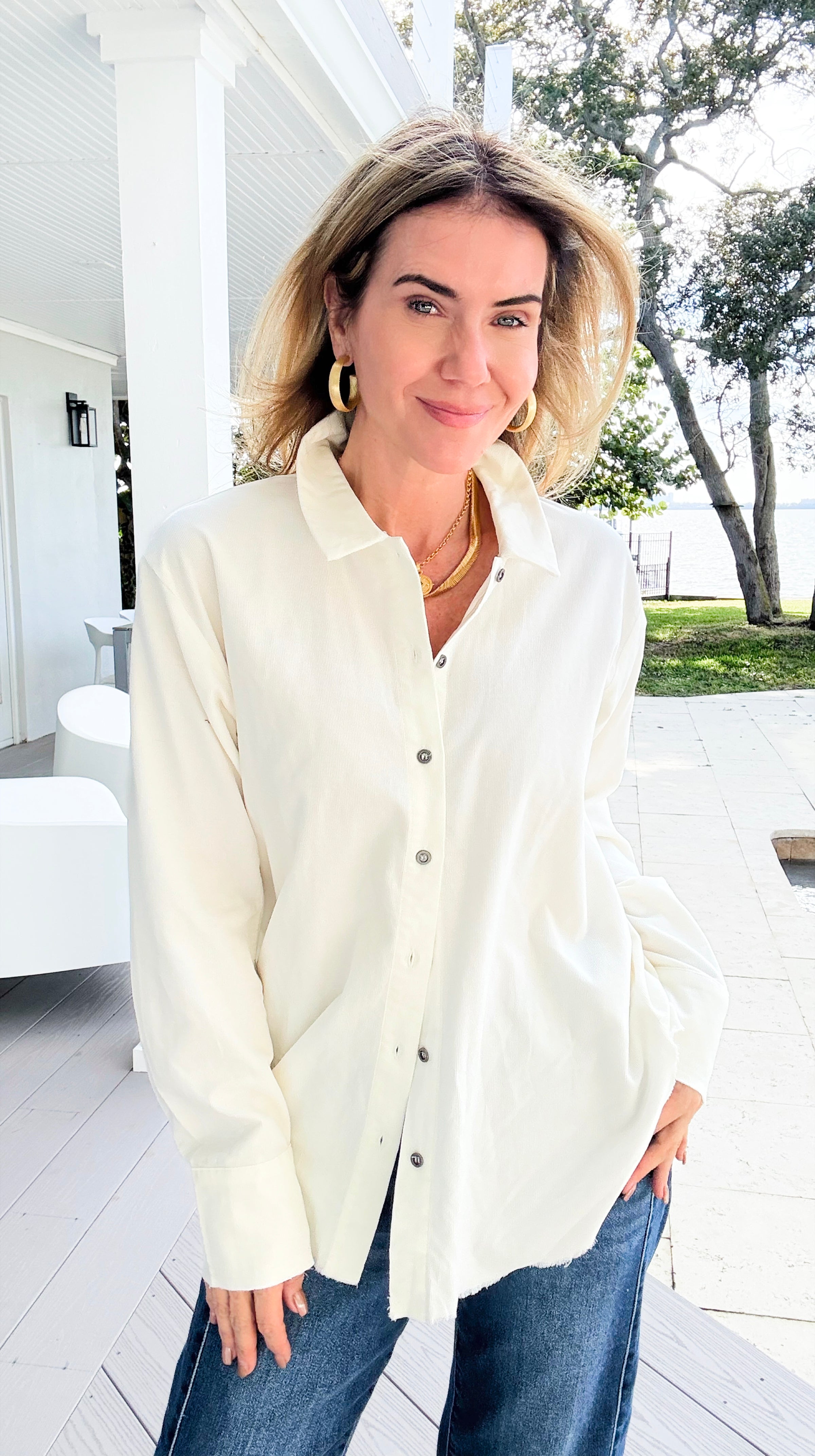 Everyday Ease Button-Down Top