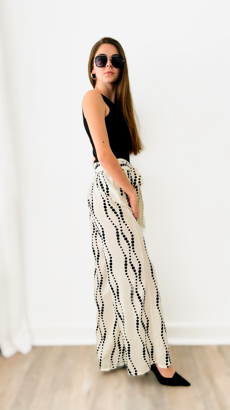 River Runway High Waist Palazzo Pants - White-170 Bottoms-Valentine-Coastal Bloom Boutique, find the trendiest versions of the popular styles and looks Located in Indialantic, FL