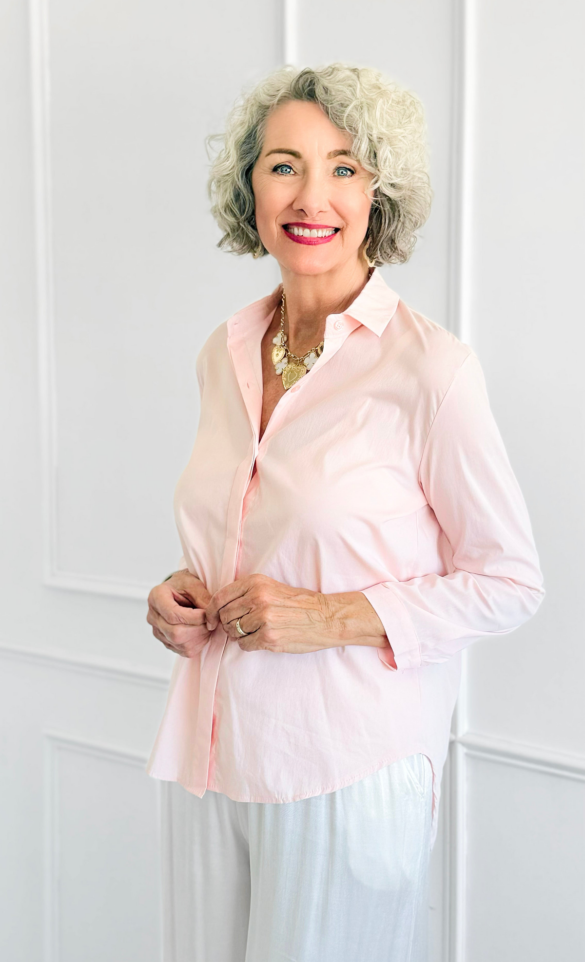 Under Pressure Italian Blouse- Light Pink-130 Long sleeve top-Italianissimo/ JOY & LOVE-Coastal Bloom Boutique, find the trendiest versions of the popular styles and looks Located in Indialantic, FL