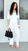 Side Stripe Wide-Leg Pant and Hooded Top-190 Denim-Ariella-Coastal Bloom Boutique, find the trendiest versions of the popular styles and looks Located in Indialantic, FL