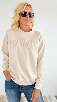 London Relaxed Fleece Sweatshirt-140 Sweaters-reflex-Coastal Bloom Boutique, find the trendiest versions of the popular styles and looks Located in Indialantic, FL