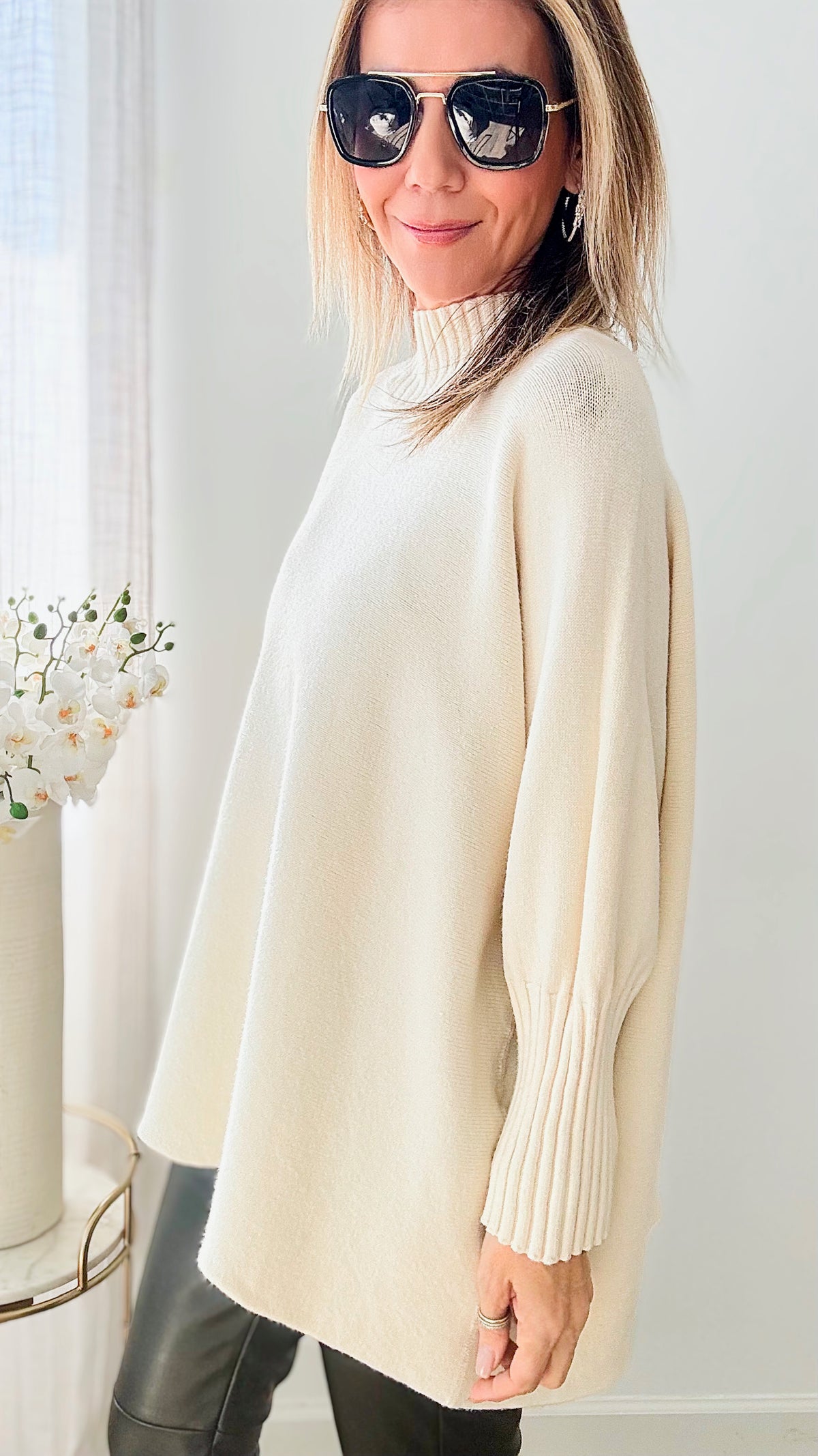 Break Free Long Italian Sweater - Cream-140 Sweaters-Germany-Coastal Bloom Boutique, find the trendiest versions of the popular styles and looks Located in Indialantic, FL