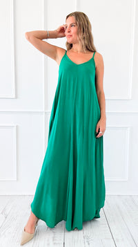 Sun Dancer Flow Dress - Kelly Green-200 Dresses/Jumpsuits/Rompers-Zenana-Coastal Bloom Boutique, find the trendiest versions of the popular styles and looks Located in Indialantic, FL