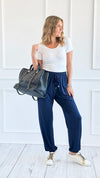 Viscose Modal Jogger Pant - Navy-210 Loungewear/Sets-Rae Mode-Coastal Bloom Boutique, find the trendiest versions of the popular styles and looks Located in Indialantic, FL