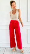 Hot Ticket Wide Leg Pants - Red-100 Pants-ENTRO-Coastal Bloom Boutique, find the trendiest versions of the popular styles and looks Located in Indialantic, FL