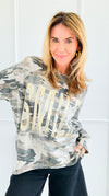 Happy Camo Italian Long Sleeve Top-110 Long Sleeve Tops-GI STUDIO-Coastal Bloom Boutique, find the trendiest versions of the popular styles and looks Located in Indialantic, FL