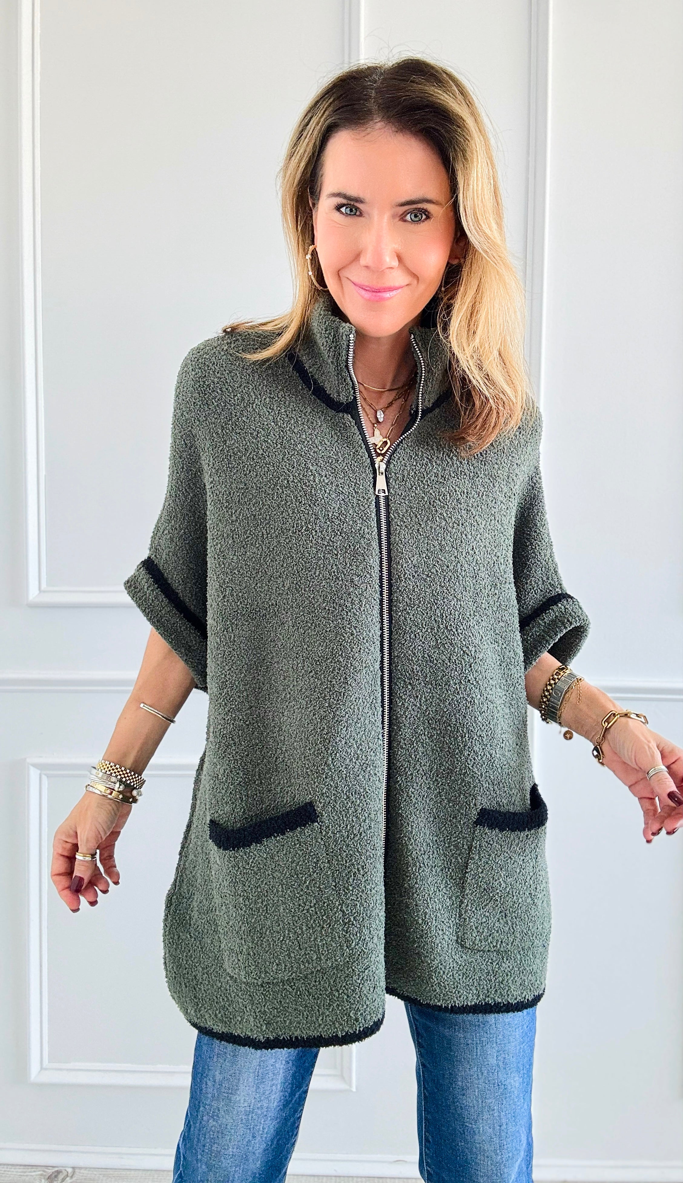 Cloud Comfort Cardigan - Olive-160 Jackets-NYW-Coastal Bloom Boutique, find the trendiest versions of the popular styles and looks Located in Indialantic, FL