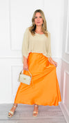 Isabella Italian Skirt- Tangerine-170 Bottoms-SEE YOU IN ROME-Coastal Bloom Boutique, find the trendiest versions of the popular styles and looks Located in Indialantic, FL