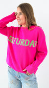 Day Glow Weekend Knit-110 Long Sleeve Tops-English Factory-Coastal Bloom Boutique, find the trendiest versions of the popular styles and looks Located in Indialantic, FL