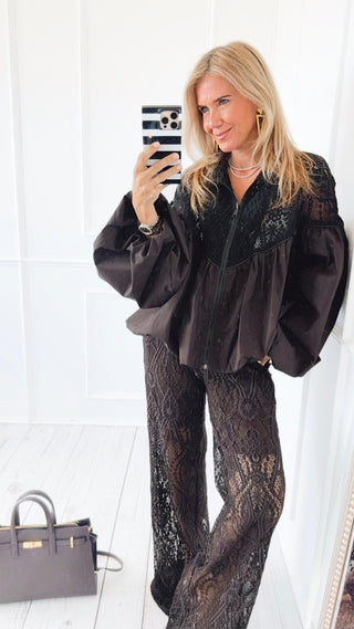 Lace Of Luxury Italian Pant- Brown