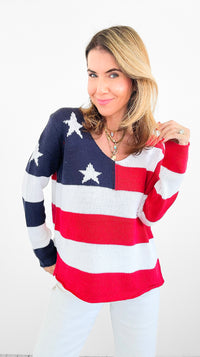 American Dream Sweater-140 Sweaters-MIRACLE-Coastal Bloom Boutique, find the trendiest versions of the popular styles and looks Located in Indialantic, FL