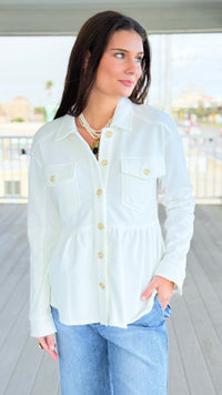 Peplum Ease Terry Jacket