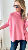 Break Free Relaxed Italian Sweater - Rose Pink-140 Sweaters-Germany-Coastal Bloom Boutique, find the trendiest versions of the popular styles and looks Located in Indialantic, FL