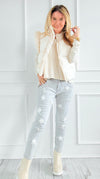 Pearl Petals Italian Denim Pant-100 Pants-DIPINTO DI BLU-Coastal Bloom Boutique, find the trendiest versions of the popular styles and looks Located in Indialantic, FL