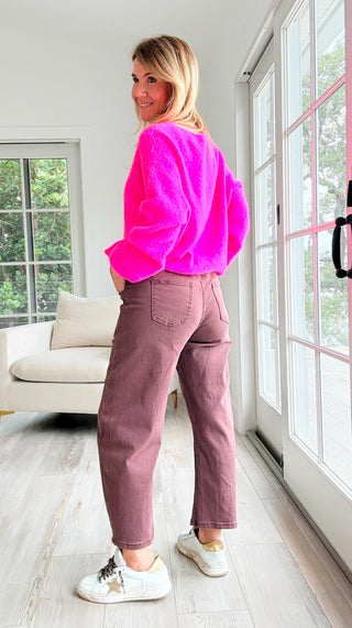 Relaxed Wide Leg Cropped Jeans