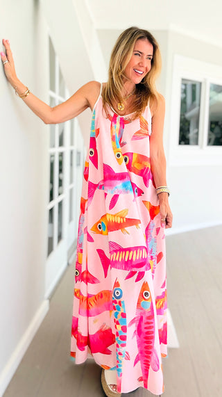 Tropical Fish Slip Italian Dress
