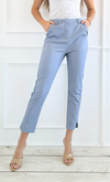 Polished Perfection Slim Pant -Dusty Blue-170 Bottoms-Michel-Coastal Bloom Boutique, find the trendiest versions of the popular styles and looks Located in Indialantic, FL