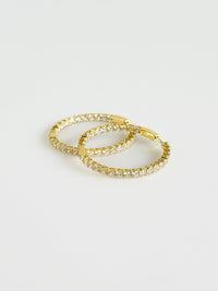 Double Vision 1.5" 3MM Eternity Hoop Earrings-230 Jewelry-NYC-Coastal Bloom Boutique, find the trendiest versions of the popular styles and looks Located in Indialantic, FL