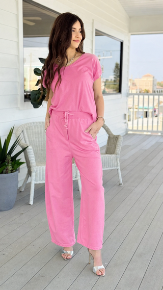 Alys French Terry Italian Pant- Pink