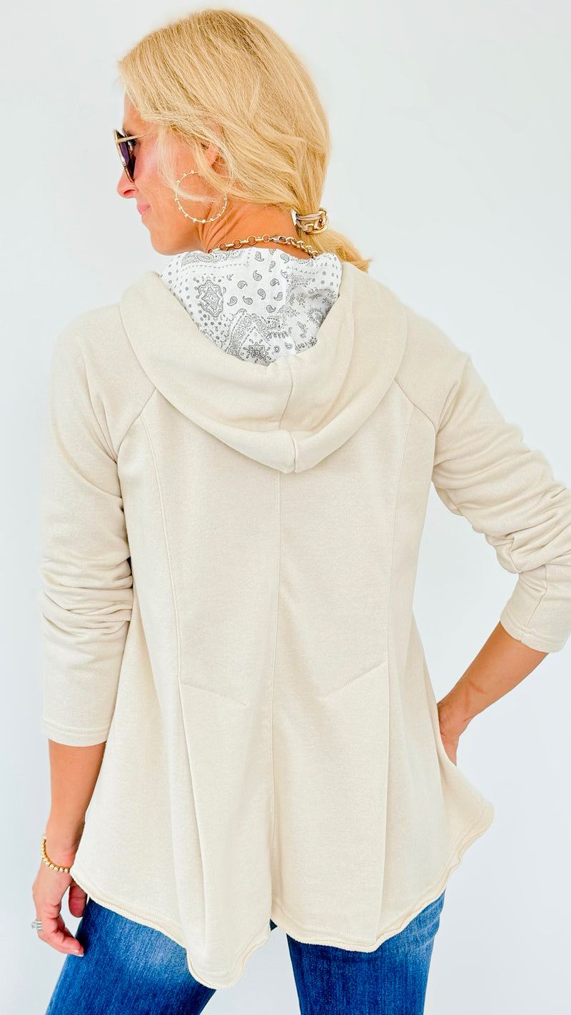 Hooded Raglan Sleeves Sweatshirt-130 Long Sleeve Tops-oddi-Coastal Bloom Boutique, find the trendiest versions of the popular styles and looks Located in Indialantic, FL