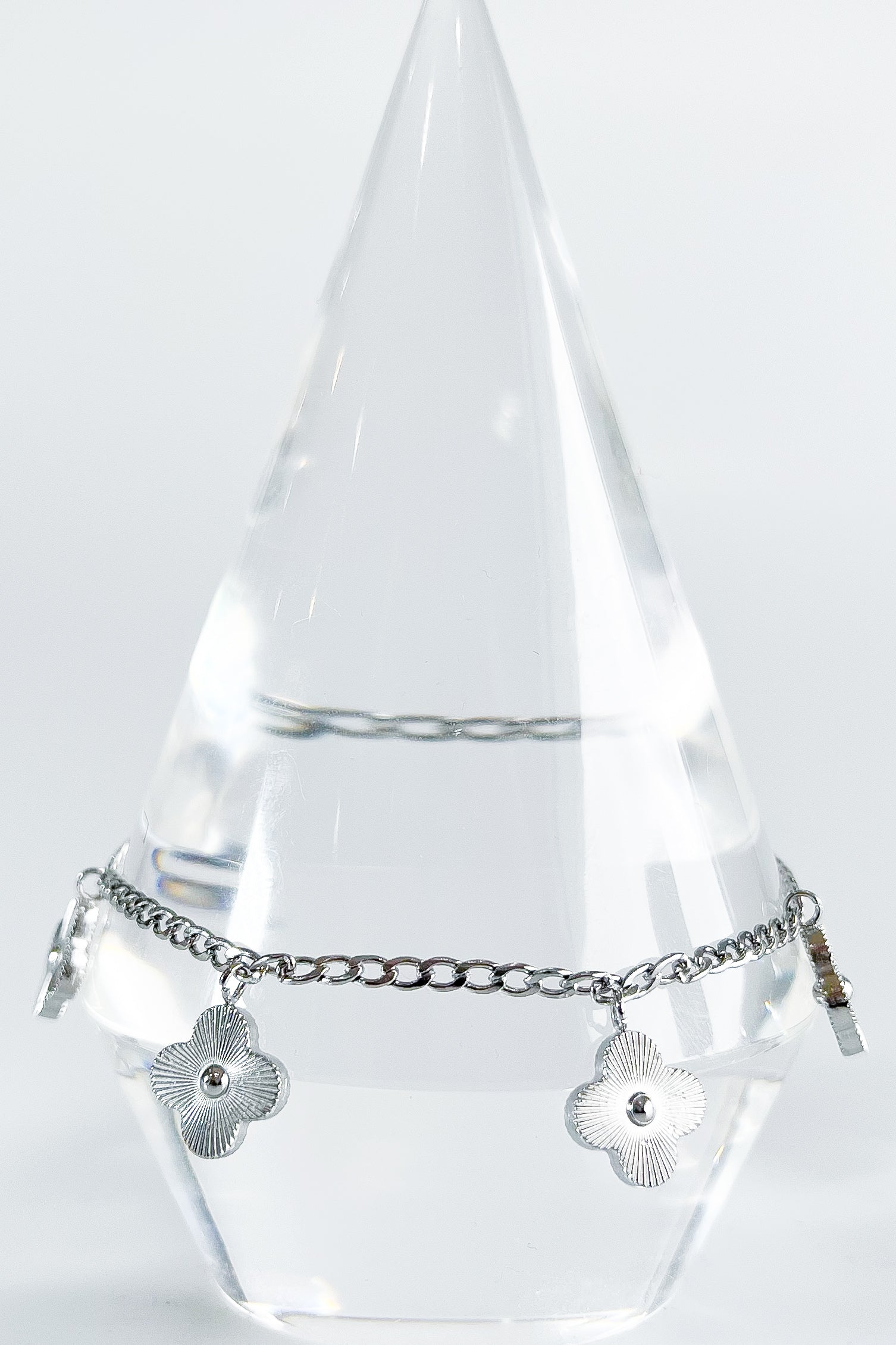 Stainless Steel Clover Station Bracelet-230 Jewelry-NYC-Coastal Bloom Boutique, find the trendiest versions of the popular styles and looks Located in Indialantic, FL