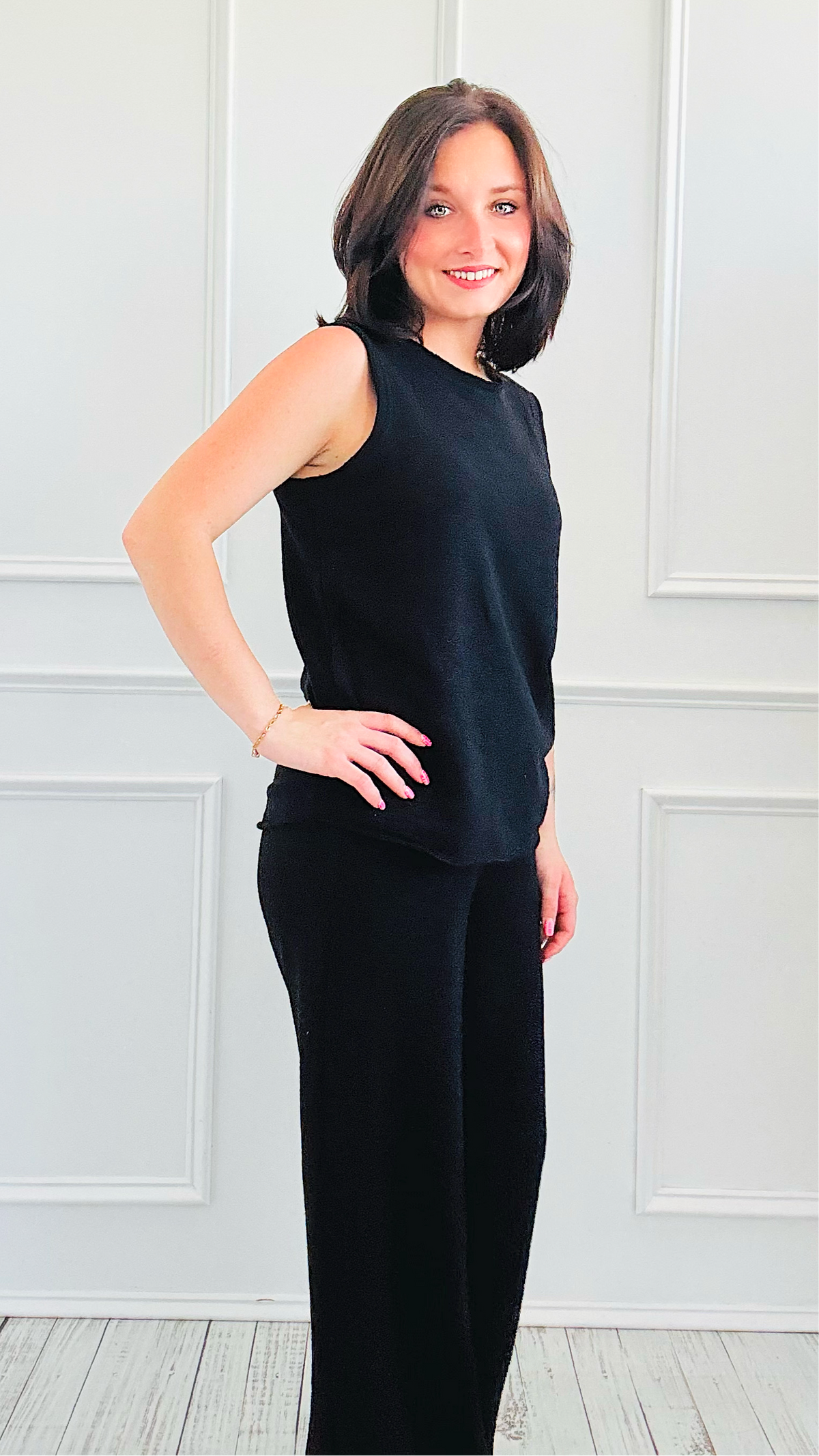 Cozy Knit Two-Piece Set - Black-210 Loungewear/Sets-Zenana-Coastal Bloom Boutique, find the trendiest versions of the popular styles and looks Located in Indialantic, FL