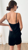 V-Neck Slip Dress - Black-200 dresses/jumpsuits/rompers-Gigio-Coastal Bloom Boutique, find the trendiest versions of the popular styles and looks Located in Indialantic, FL