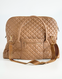 Quilted Weekender Bag - Beige-240 Bags-BC Handbags-Coastal Bloom Boutique, find the trendiest versions of the popular styles and looks Located in Indialantic, FL